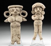 TWO MICHOACAN POTTERY STANDING
