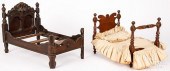 TWO MID-19TH C. DOLL BEDSTwo m