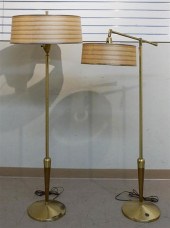 TWO MID-CENTURY BRASS TONE FLO