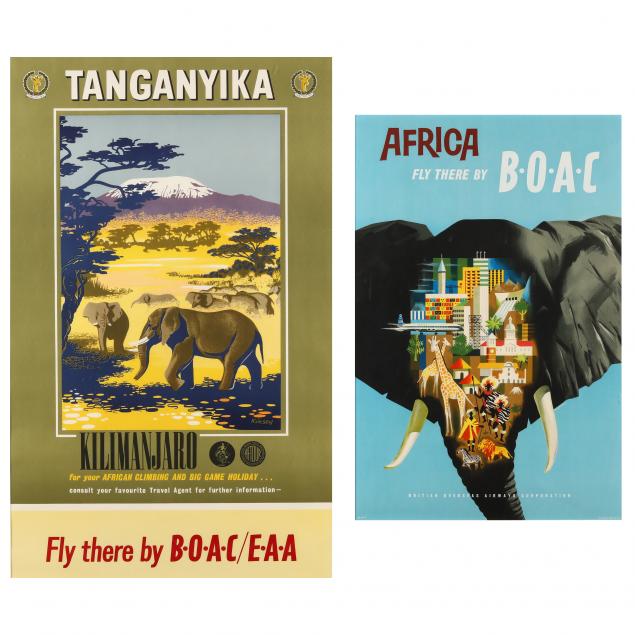 TWO MID-CENTURY FLY BOAC/AFRICA