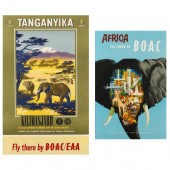 TWO MID-CENTURY FLY BOAC/AFRIC