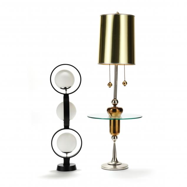 TWO MID-CENTURY LAMPS Circa 1970,