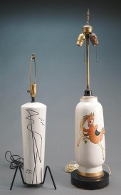 TWO MID-CENTURY MODERN CERAMIC