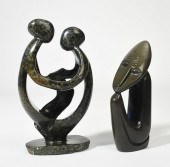 TWO MID-CENTURY STONE CARVINGS