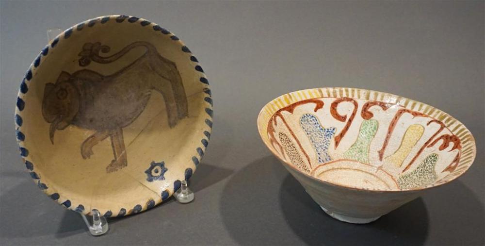 TWO MIDDLE EASTERN HAND PAINTED