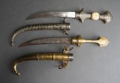 TWO MIDDLE EASTERN IRON, BRASS