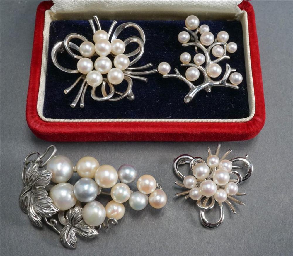 TWO MIKIMOTO SILVER AND CULTURED