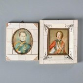 TWO MILITARY PORTRAIT MINIATUR