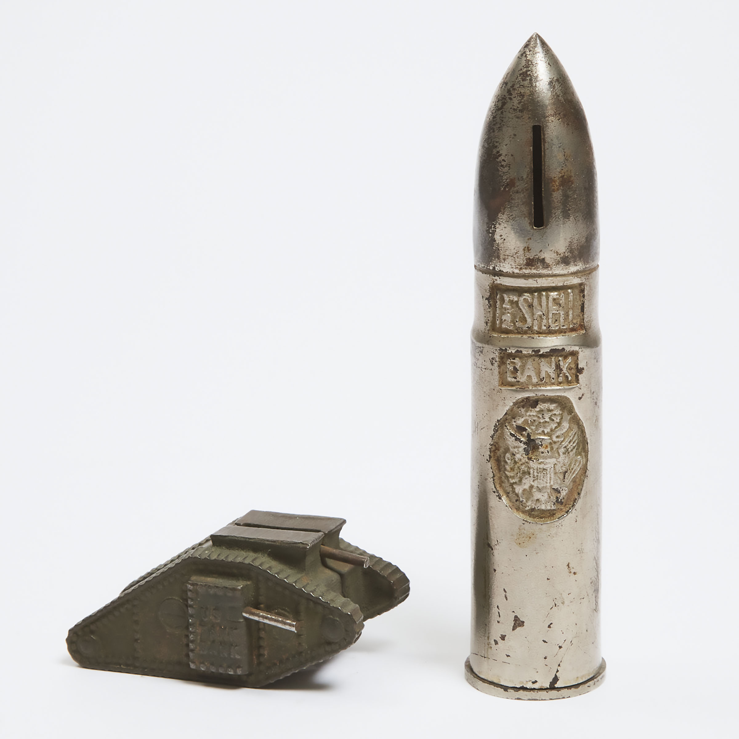 Two Military Theme Cast Iron