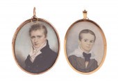 TWO MINIATURE 19TH C. MOURNING