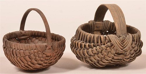 TWO MINIATURE BERRY BASKETS.Two