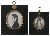 TWO MINIATURE BUST PORTRAITS E