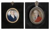 TWO MINIATURE BUST PORTRAITS E