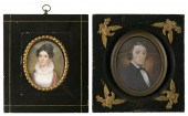 TWO MINIATURE BUST PORTRAITS E