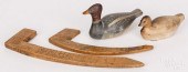 TWO MINIATURE CARVED AND PAINT