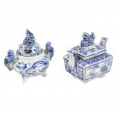 TWO MINIATURE CHINESE BLUE AND