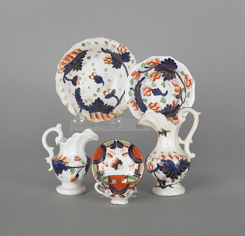 Two miniature gaudy ironstone