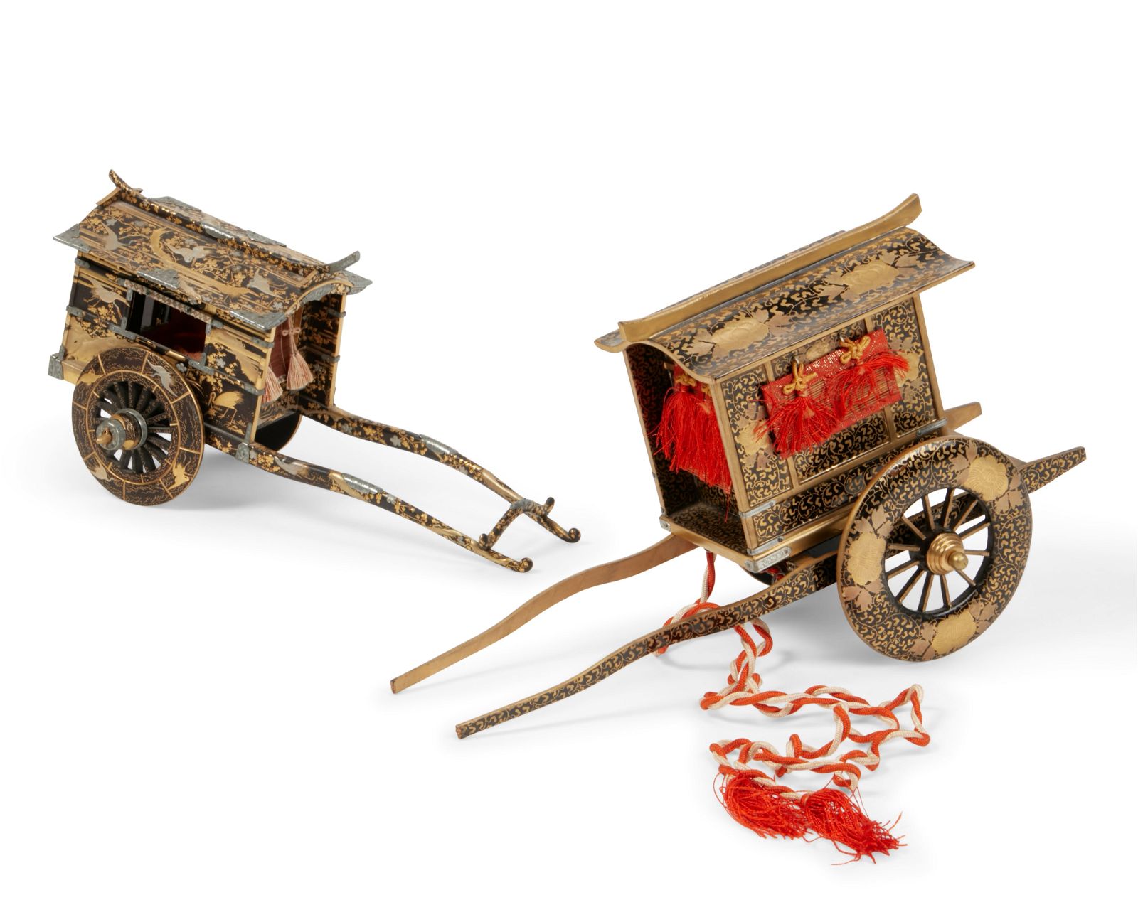 TWO MINIATURE JAPANESE MODELS OF