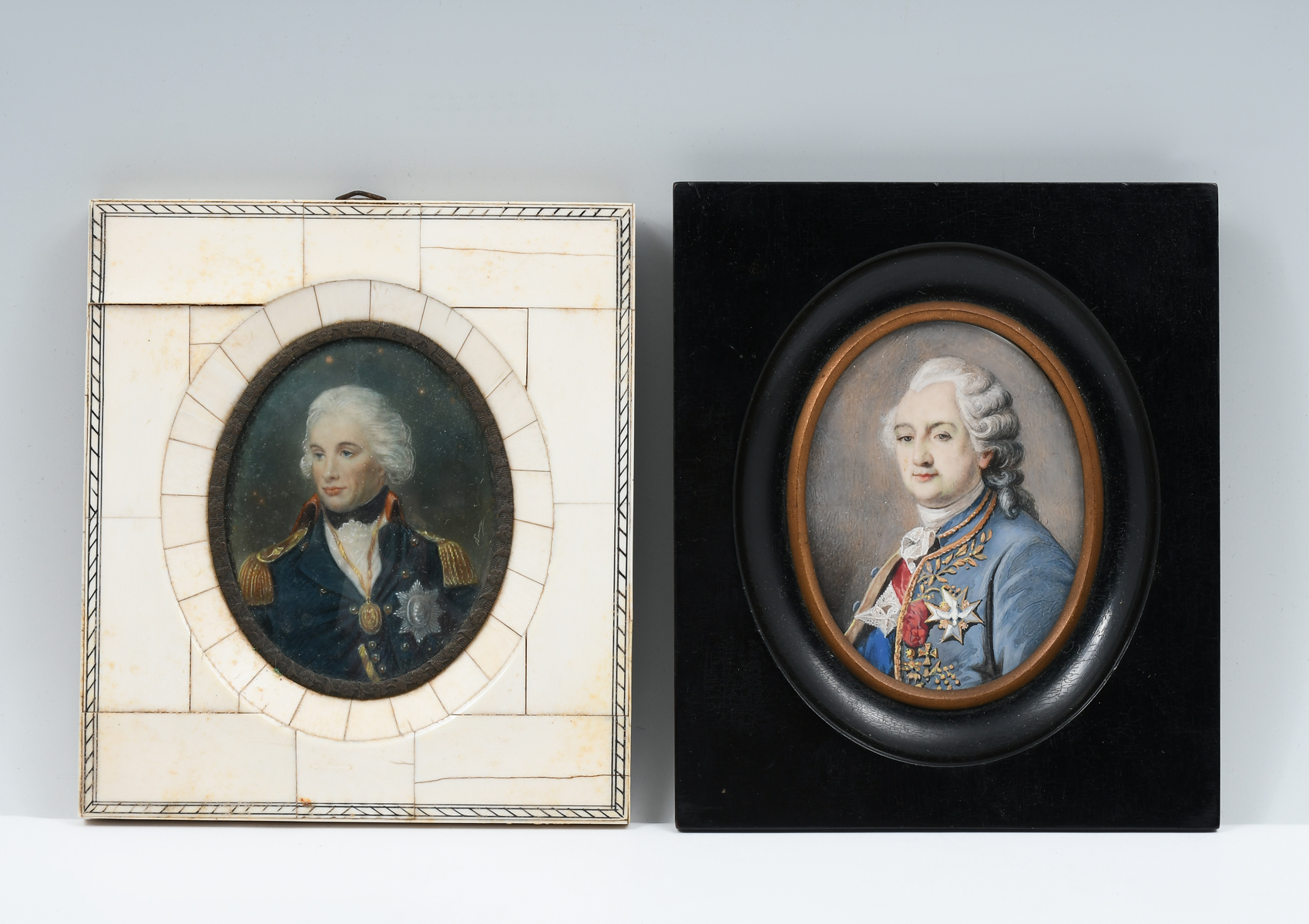 TWO MINIATURE MILITARY PORTRAIT