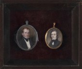 TWO MINIATURE OVAL PORTRAITS O