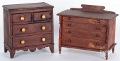 TWO MINIATURE PAINTED DRESSERS