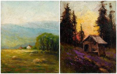 Two miniature paintings, both oil