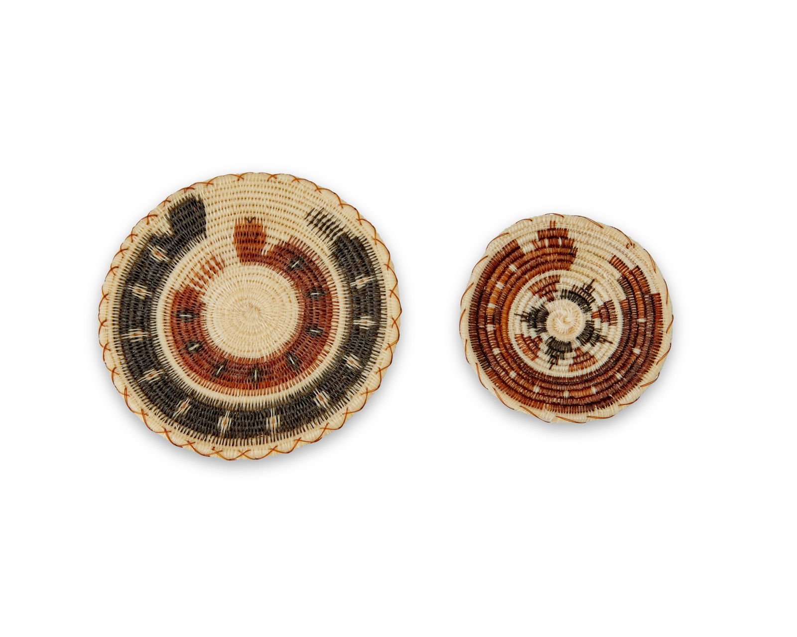 TWO MINIATURE PAPAGO POLYCHROME
