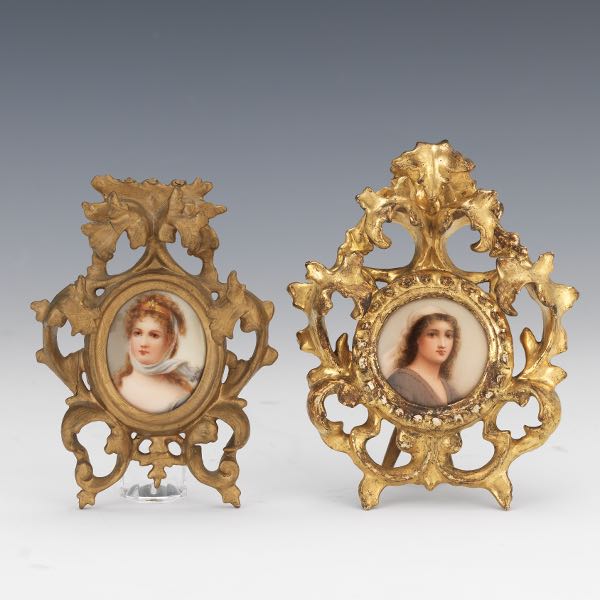 TWO MINIATURE PORCELAIN PLAQUES 