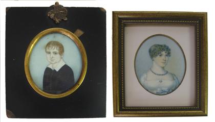 Two miniature portraits   