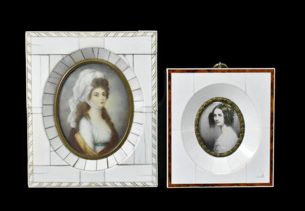 TWO MINIATURE PORTRAITS OF