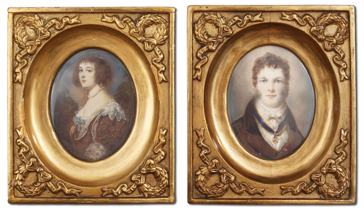 TWO MINIATURE PORTRAITS ON IVORY: