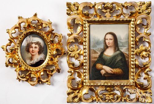 TWO MINIATURE PORTRAITS ON