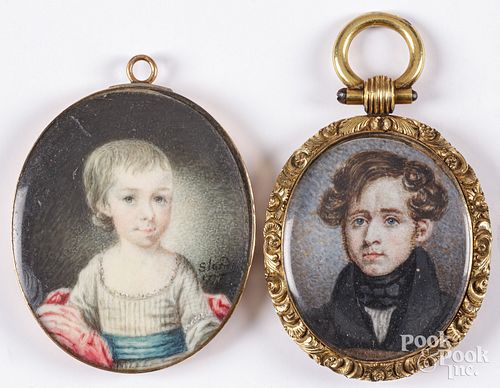 TWO MINIATURE PORTRAITSTwo