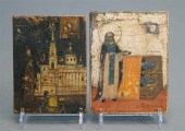 TWO MINIATURE RELIGIOUS OIL PA