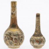 TWO MINIATURE SATSUMA BOTTLE V