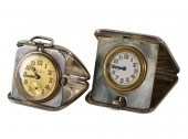 TWO MINIATURE SILVER TRAVEL CL