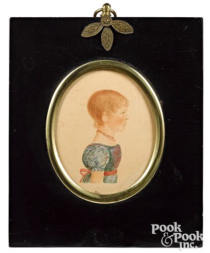 TWO MINIATURE WATERCOLOR CHILD