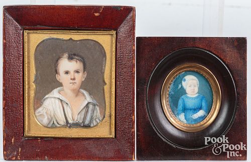 TWO MINIATURE WATERCOLOR
