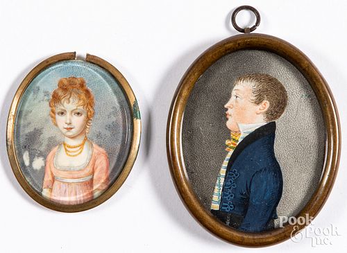 TWO MINIATURE WATERCOLOR