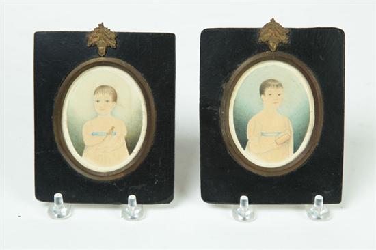 TWO MINIATURES ON PAPER.  American