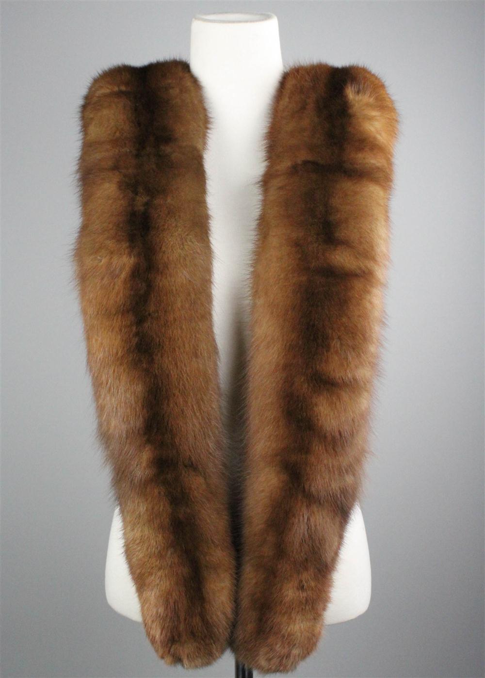 TWO MINK PIECES of soft brown