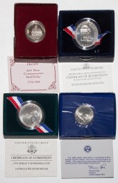 TWO MINT SILVER DOLLARS & TWO