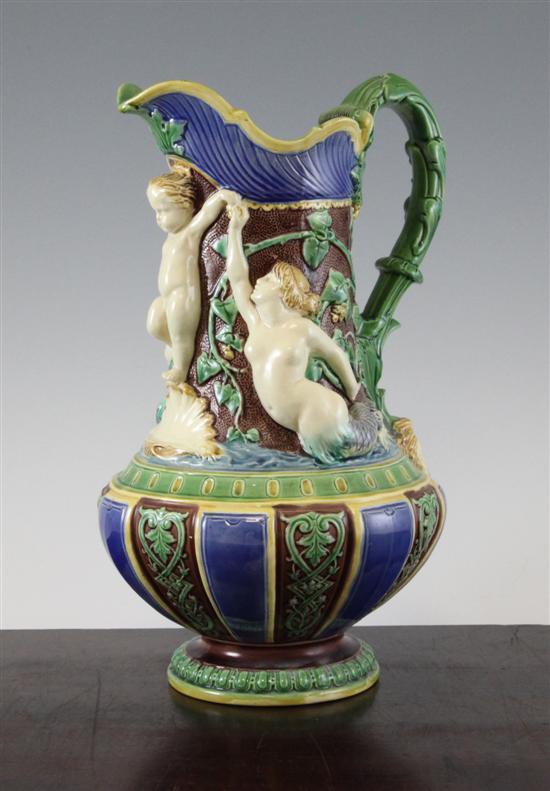 Two Mintons majolica jugs late 19th