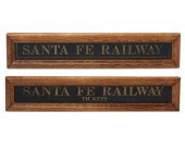 TWO MIRRORED GLASS SANTA FE RA