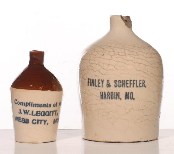 TWO MISSOURI STONEWARE MINI JUGSThe