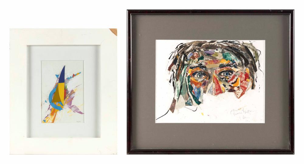 TWO MIXED MEDIA COLLAGES MOST