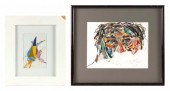TWO MIXED MEDIA COLLAGES MOST
