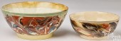 TWO MOCHA MARBLEIZED BOWLS, 19