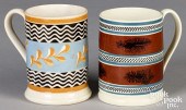 TWO MOCHA MUGS, 19TH C.Two moc