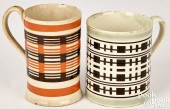 TWO MOCHA MUGS, 19TH C.Two moc